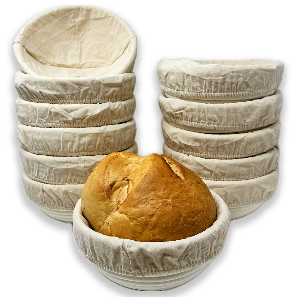 Artisan Collection: 12-Pack 8" Round Proofing Basket w/ Cloth Liner