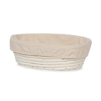 Artisan Collection: 12-Pack 9" Narrow Oblong Rattan Proofing Baskets with Cloth Liners