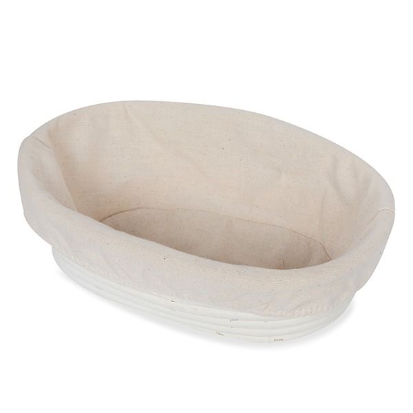 Artisan Collection: 12-Pack 9" Narrow Oblong Rattan Proofing Baskets with Cloth Liners