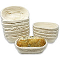 Artisan Collection: 12-Pack 9" Wide Oblong Rattan Proofing Baskets with Cloth Liners
