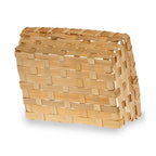 12-Pack 7" Rectangular Wood Chip & Bamboo Tray Baskets — Stained Honey