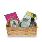 12-Pack 7" Rectangular Wood Chip & Bamboo Tray Baskets — Stained Honey
