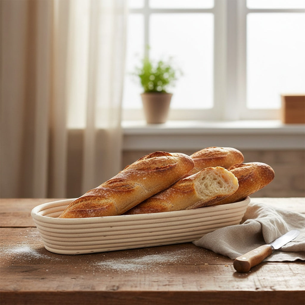 Artisan Collection: 12-Pack 15" Slim Oblong Rattan Proofing Baskets