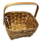 12-Pack 6" Square Honey Bamboo Handle Baskets