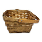 12-Pack 6" Square Honey Bamboo Handle Baskets