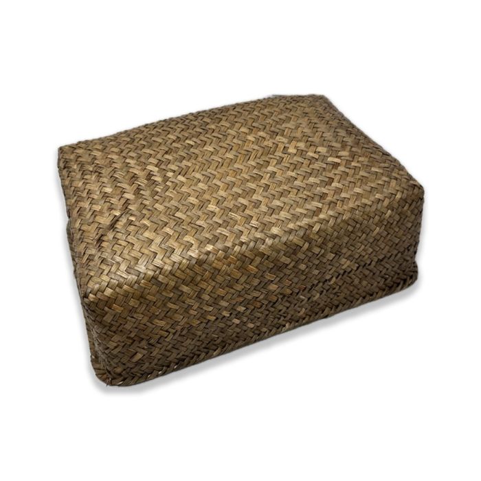 Alexa Collection: 12-Pack 10" Rectangular Seagrass & Metal Utility Tray Baskets