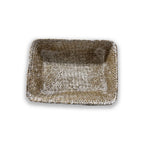 Alexa Collection: 12-Pack 14" Rectangular Seagrass & Metal Utility Tray Baskets