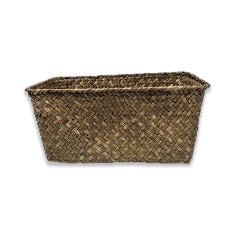 Alexa Collection: 12-Pack 12" Slim Rectangular Natural Seagrass Utility Tray