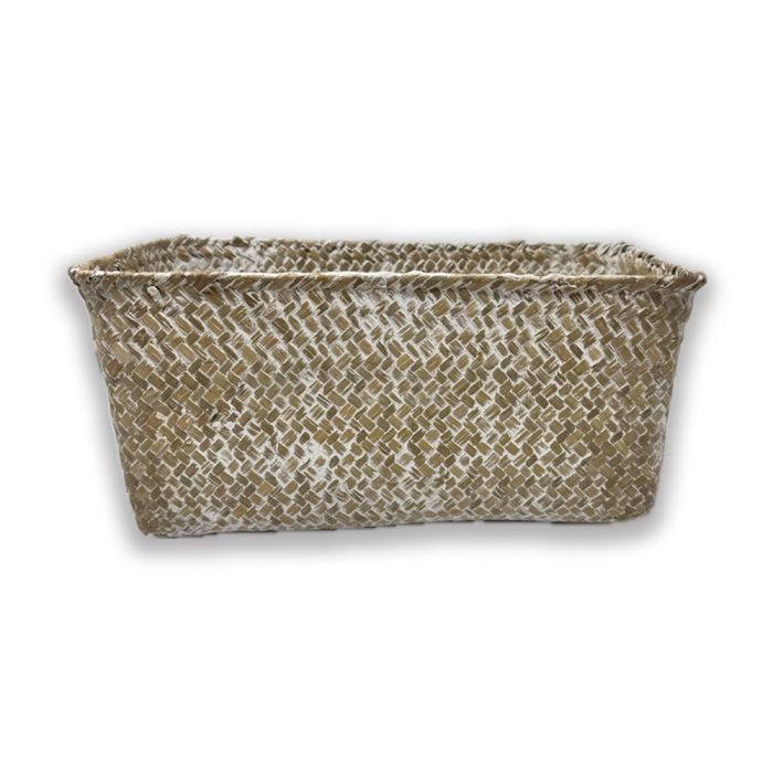 Alexa Collection: 12-Pack 12" Slim Rectangular White Wash Utility Baskets