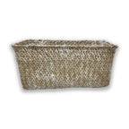 Alexa Collection: 12-Pack 10" Medium Rectangular White Wash Slim Tray Utility Baskets