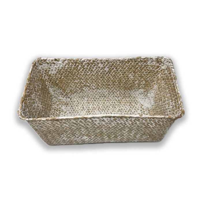 Alexa Collection: 12-Pack 12" Slim Rectangular White Wash Utility Baskets
