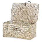 Alexa Collection: 12-Pack 9" Natural White Wash Seagrass Keepsake Storage Boxes with Lid