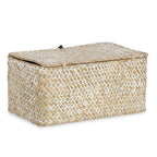 Alexa Collection: 12-Pack 9" Natural White Wash Seagrass Keepsake Storage Boxes with Lid