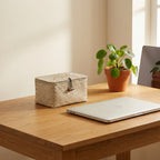 Alexa Collection: 12-Pack 9" Natural White Wash Seagrass Keepsake Storage Boxes with Lid
