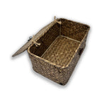 Alexa Collection: 12-Pack 9" Natural Seagrass Keepsake Storage Boxes with Lid