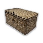 Alexa Collection: 12-Pack 9" Natural Seagrass Keepsake Storage Boxes with Lid