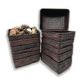 Alexa Collection: 12-Pack 7" Small Rectangular Seagrass & Metal Utility Tray Baskets