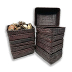 Alexa Collection: 12-Pack 7" Small Rectangular Seagrass & Metal Utility Tray Baskets