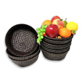 Alexa Collection: 12-Pack 6" Round Mahogany Tray Baskets