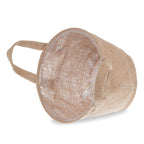 Jute Collection: 12-Pack 7" Round Natural Jute Handle Bags with Plastic Liners