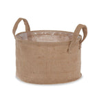 Jute Collection: 12-Pack 9.5" Round Natural Jute Storage Baskets with Plastic Liner