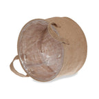 Jute Collection: 12-Pack 9.5" Round Natural Jute Storage Baskets with Plastic Liner