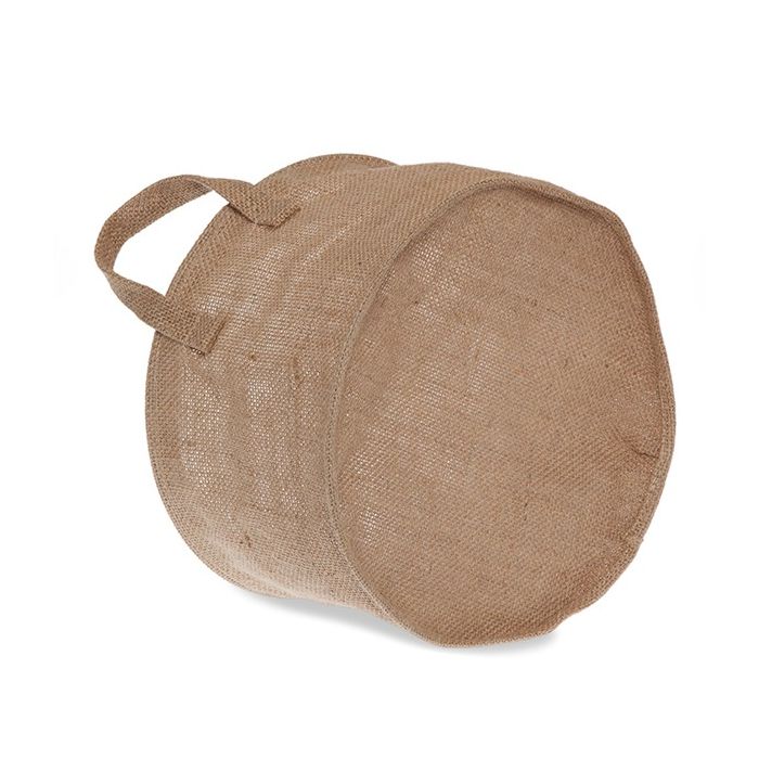 Jute Collection: 12-Pack 9.5" Round Natural Jute Storage Baskets with Plastic Liner