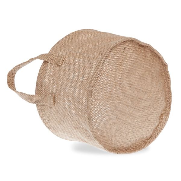 Jute Collection: 12-Pack 8" Round Natural Jute Handle Bags with Plastic Liners