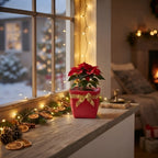 Holiday Collection: 12-Pack 5" Medium Square Red Jute Utility Bags with Gold Bow