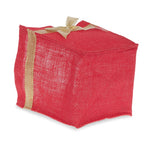 Holiday Collection: 12-Pack 5" Medium Square Red Jute Utility Bags with Gold Bow