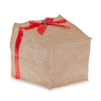 Holiday Collection: 12-Pack 5" Small Square Natural Jute Utility Bags with Red Bow