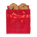 Holiday Collection: 12-Pack Small 5" Red Jute Square Utility Bags with Red Bow