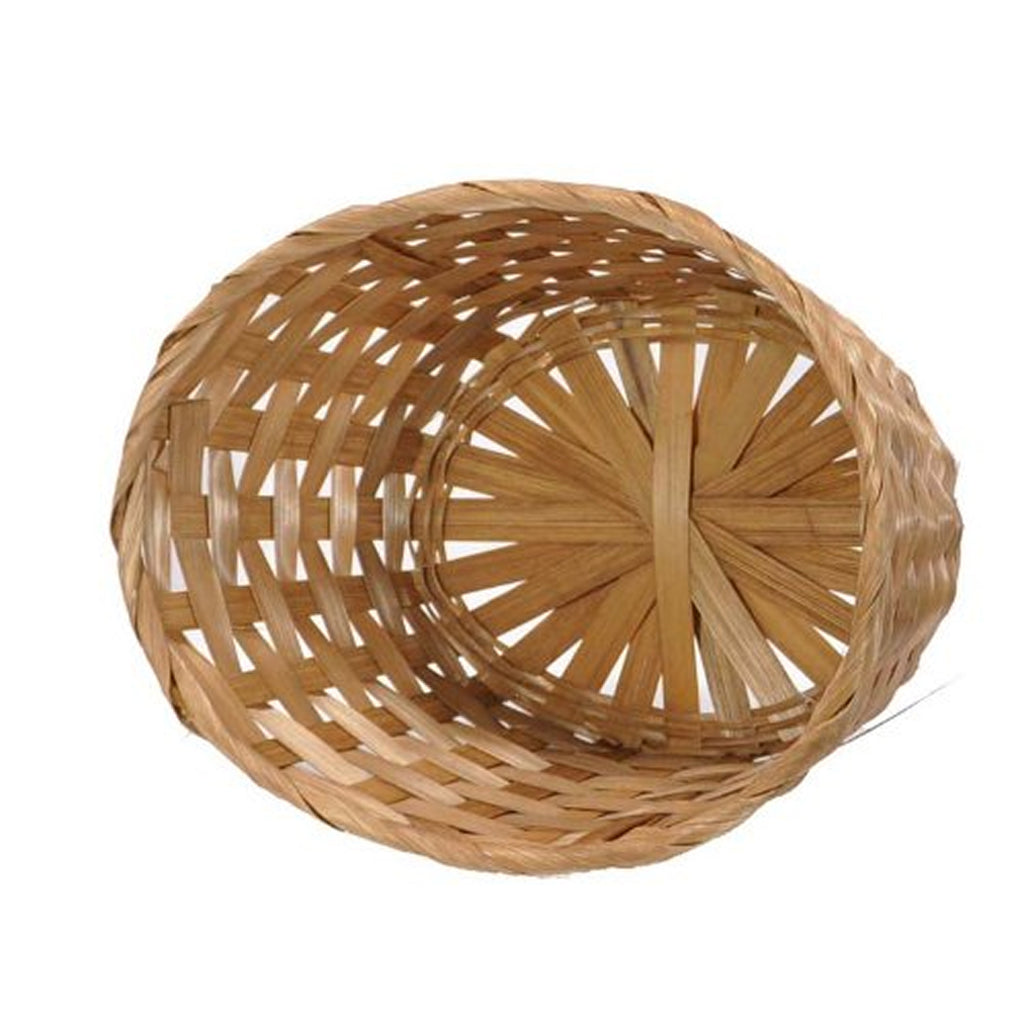 12-Pack 9" Oval Brown Bamboo Baskets