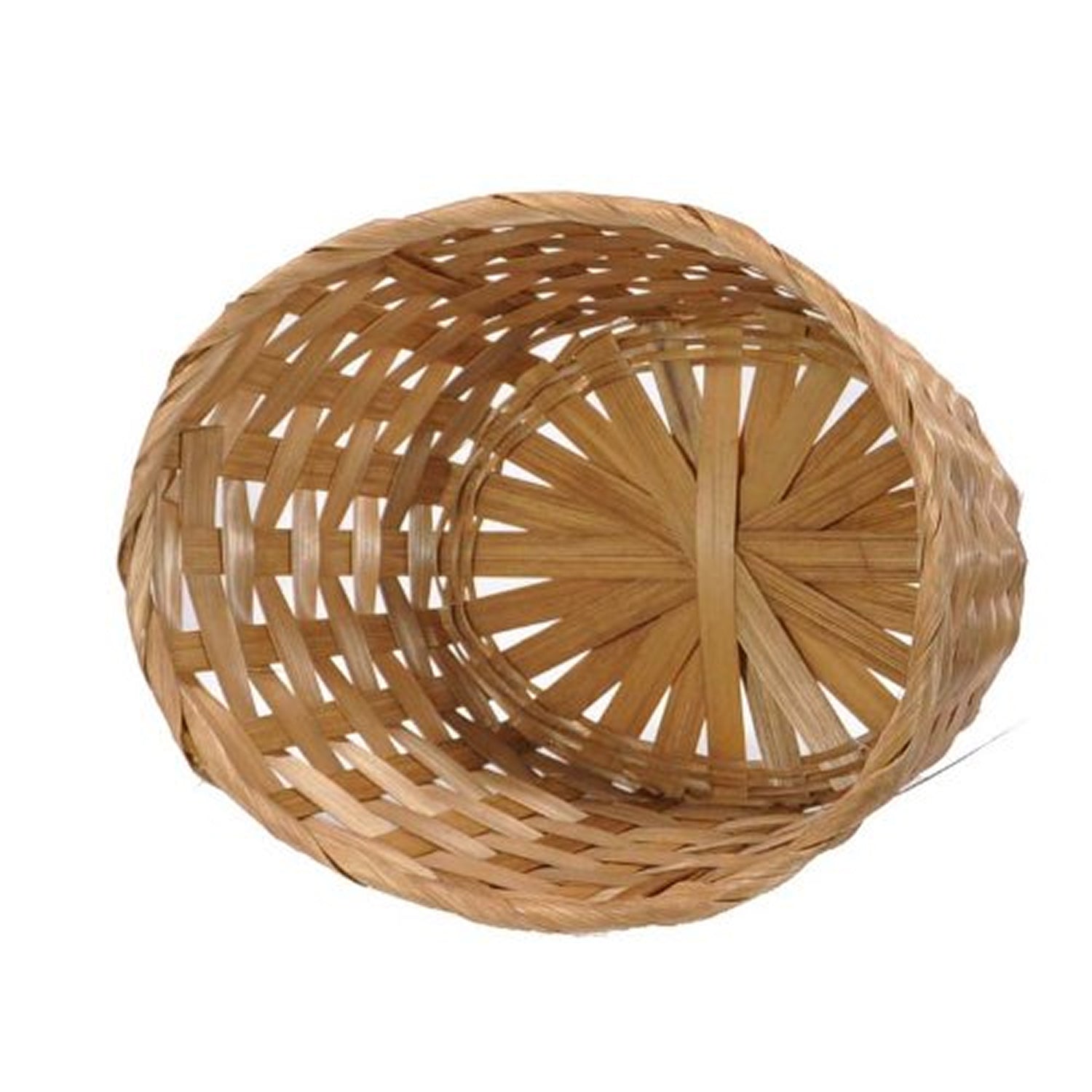 12-Pack 9" Oval Brown Bamboo Baskets