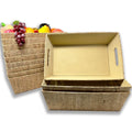 12-Pack 15" Rectangular Natural Corkboard Utility Storage Baskets with Handles