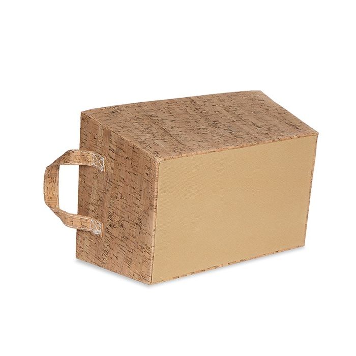 12-Pack Rectangular Cork Utility Baskets – Natural Corkboard Storage with Handles