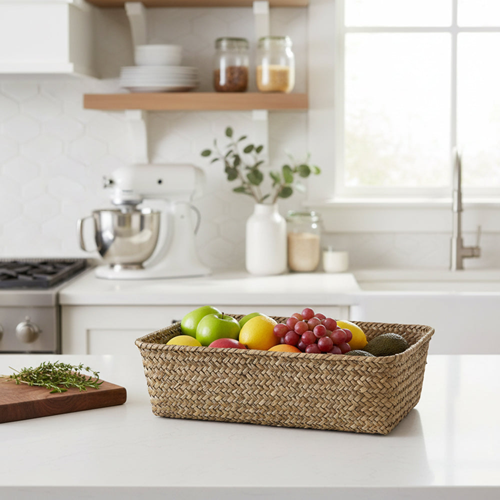 Alexa Collection: 12-Pack 14" Extra Large Rectangular Seagrass Tray