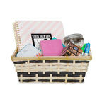 12-Pack 10" Rectangular Natural & Dark Stain Bamboo Utility Baskets