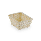 12-Pack 5" Small Rectangular Natural Bamboo & Palm Tray Baskets