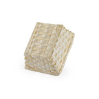 12-Pack 5" Small Rectangular Natural Bamboo & Palm Tray Baskets