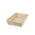12-Pack 12" Large Rectangular Natural Bamboo & Palm Tray Baskets