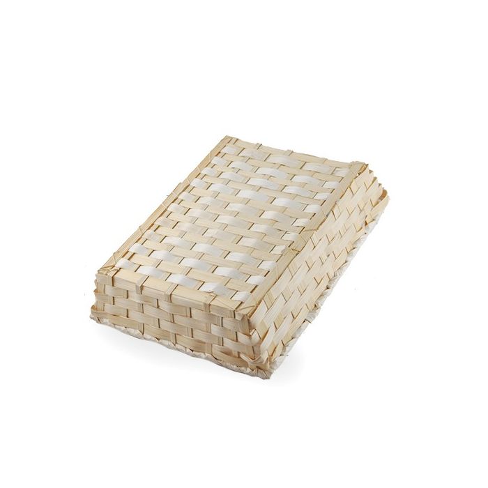 12-Pack 12" Large Rectangular Natural Bamboo & Palm Tray Baskets