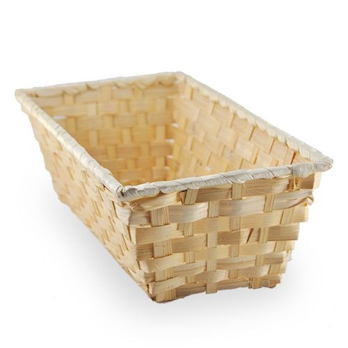 12-Pack 12" Slim Rectangular Natural Bamboo & Palm Storage Baskets
