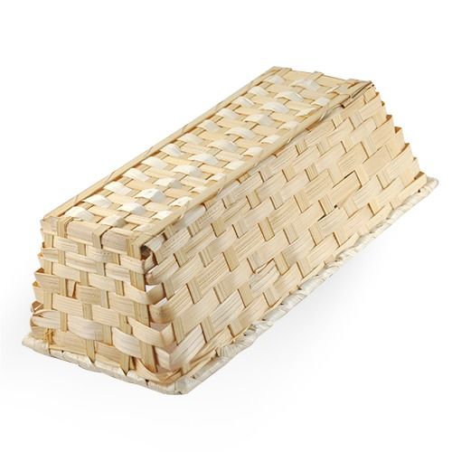 12-Pack 12" Slim Rectangular Natural Bamboo & Palm Storage Baskets