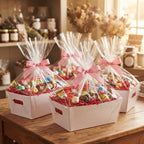 12-Pack 12" Medium Pink Polka Dot Valentine Gift Trays
