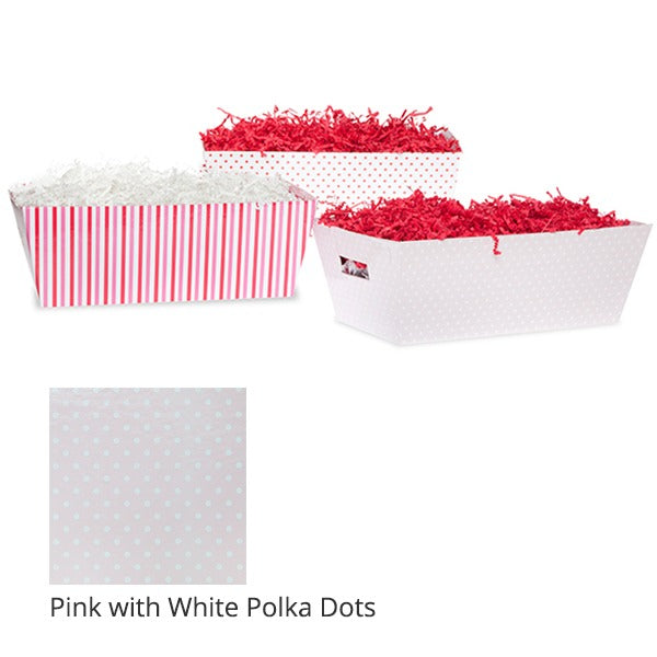 12-Pack 12" Medium Pink Polka Dot Valentine Gift Trays