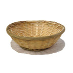 12-Pack 9" Round Natural Bamboo Bread & Serving Baskets