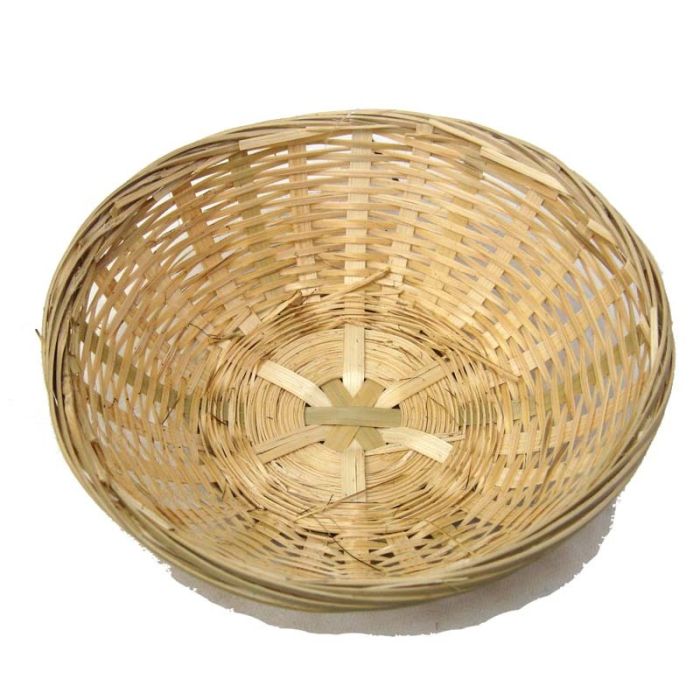 12-Pack 9" Round Natural Bamboo Bread & Serving Baskets