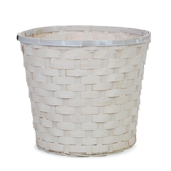 12-Pack: 13" Round White Washed Split Bamboo Planters