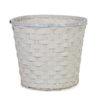 12-Pack: 13" Round White Washed Split Bamboo Planters